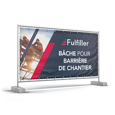 Bâche barrière de chantier mobile