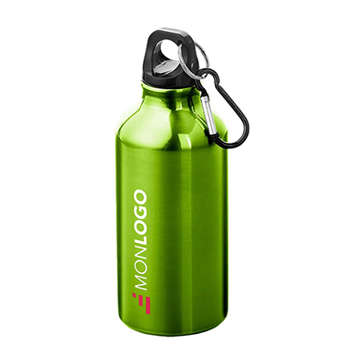 Bouteille d'eau Oregon de 400 ml en aluminium avec mousqueton