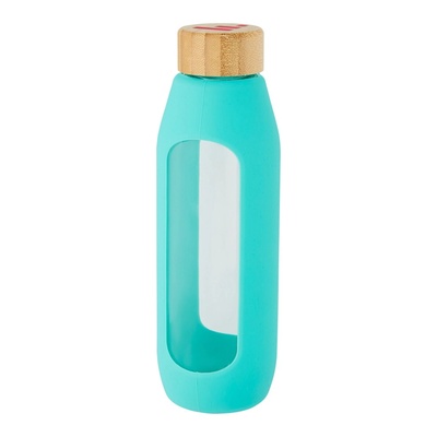 Bouteille Tidan de 600 ml en verre borosilicate avec grip en silicone