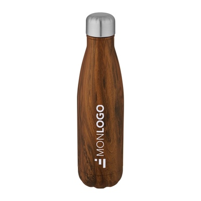 Bouteille isotherme Cove 500 ml en acier inoxydable imitation bois