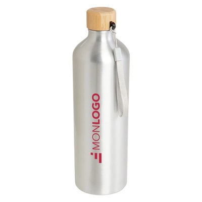 Bouteille d'eau Malpeza de 1 000 ml en aluminium recyclé certifié RCS