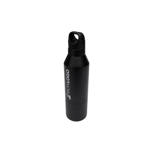 Bouteille isotherme Odessy de 600 ml en acier inoxydable recyclé RCS avec gobelet de 300 ml
