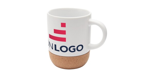 Mug Billie en céramique pour sublimation de 300 ml avec détails en liège