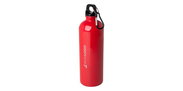 Bouteille d'eau Oregon de 750 ml simple paroi en acier recyclé certifié RCS avec mousqueton