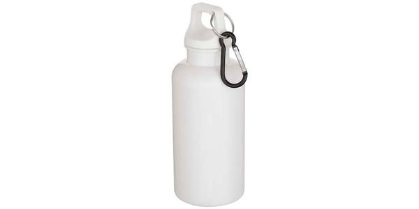 Bouteille d’eau Oregon de 400 ml en plastique recyclé uni certifié RCS avec mousqueton 