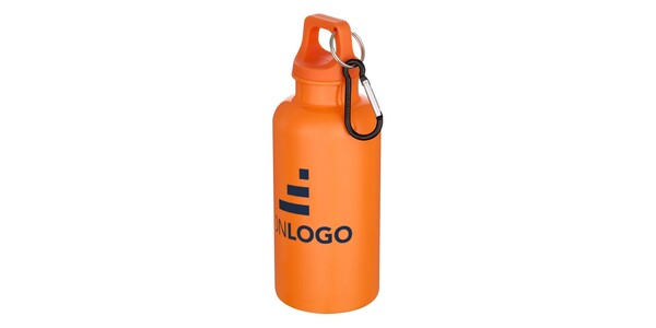 Bouteille d’eau Oregon de 400 ml en plastique recyclé uni certifié RCS avec mousqueton 