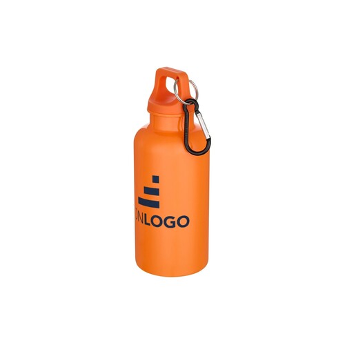 Bouteille d’eau Oregon de 400 ml en plastique recyclé uni certifié RCS avec mousqueton
