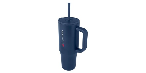 Gobelet isotherme Brady 900 ml certifié RCS avec paille en silicone