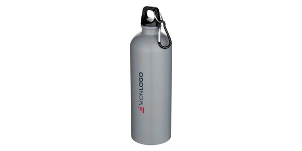 Bouteille d’eau Oregon de 750 ml en acier inoxydable à simple paroi certifiée RCS, recyclé mat avec mousqueton