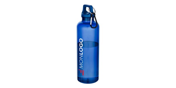 Bouteille d’eau Oregon de 750 ml en plastique recyclé certifié RCS avec mousqueton