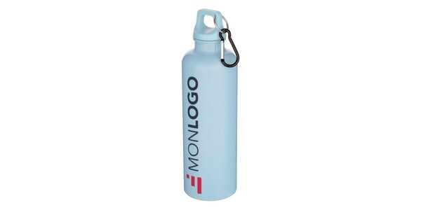 Bouteille d’eau Oregon de 750 ml en plastique recyclé uni certifié RCS avec mousqueton  