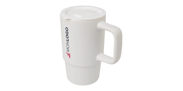Mug Carter en céramique de 450 ml avec couvercle en plastique
