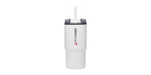 Gobelet isotherme à double paroi Westin 540 ml en RCS recyclé, avec paille
