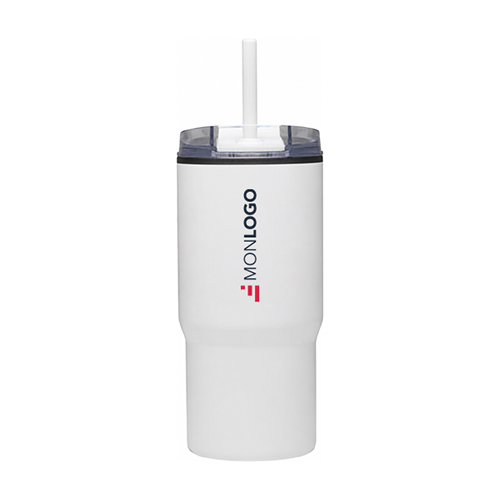 Gobelet isotherme à double paroi Westin 540 ml en RCS recyclé, avec paille