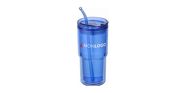 Gobelet en plastique à double paroi Archer de 480 ml