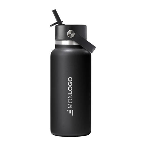 Gourde isotherme en acier inoxydable Hydro Flask à large goulot, d'une contenance de 946 ml, avec bouchon à paille
