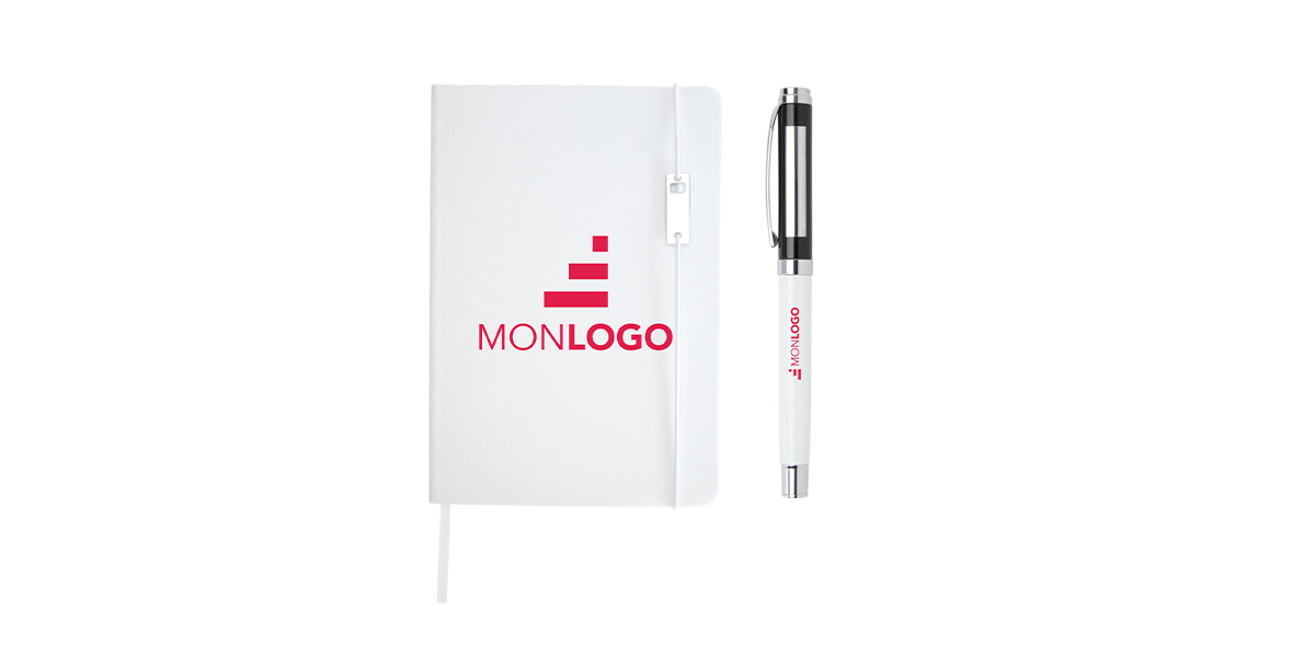 Ensemble carnet à couverture rigide A5 et stylo roller Legato Elegance