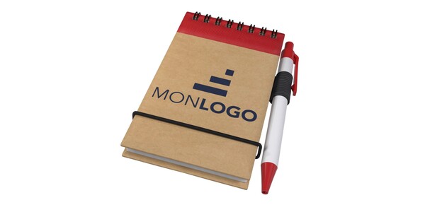 Bloc-notes recyclé format A7 avec stylo Zuse