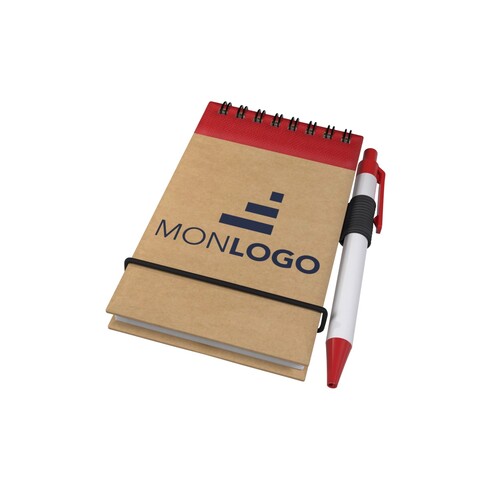 Bloc-notes recyclé format A7 avec stylo Zuse
