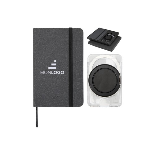 Coffret cadeau Kern avec carnet à couverture rigide A6 et portefeuille MagSafe 