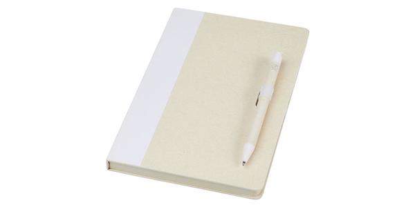 Ensemble carnet de notes format A5 et stylo bille, à partir de briques de lait recyclées, Dairy Dream