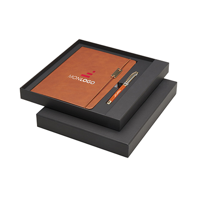 Ensemble Legato comprenant carnet A5, stylo bille et stylo roller (encre bleue)