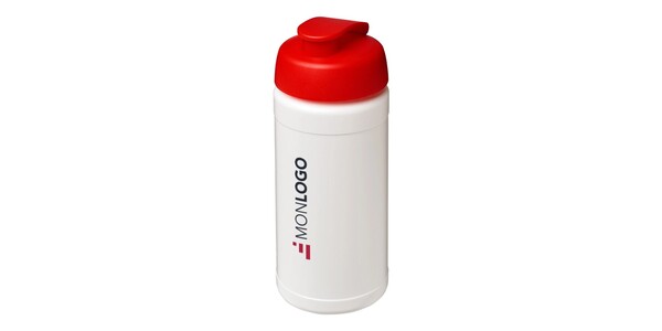 Bouteille de sport Baseline de 500 ml recyclée avec couvercle rabattable