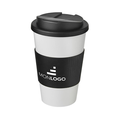 Gobelet isolant Americano® 350ml avec bandeau antidérapant et couvercle anti-fuite