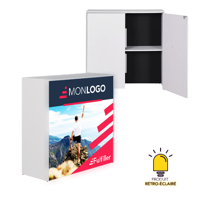 Comptoir LED Bois blanc