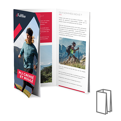 Dépliant pli croisé et roulé