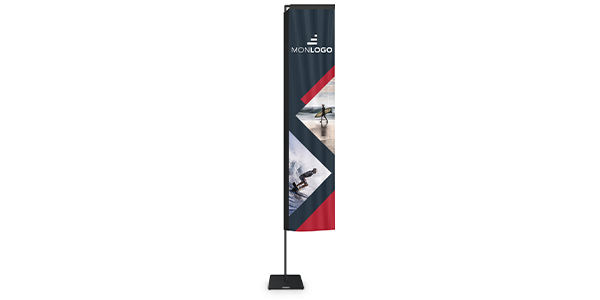 Impression beachflag publicitaire pas cher forme rectangle