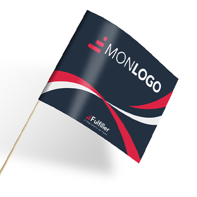 Drapeau papier sur hampe