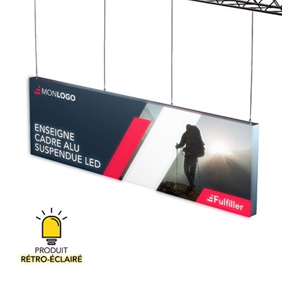 
Enseigne cadre Alu suspendue LED