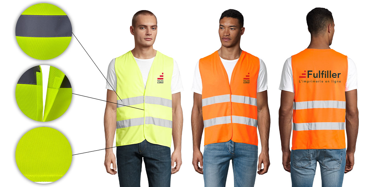 Gilet fluo PREMIUM SÉCURITÉ ORANGE L/XL - Gilets de sécurité