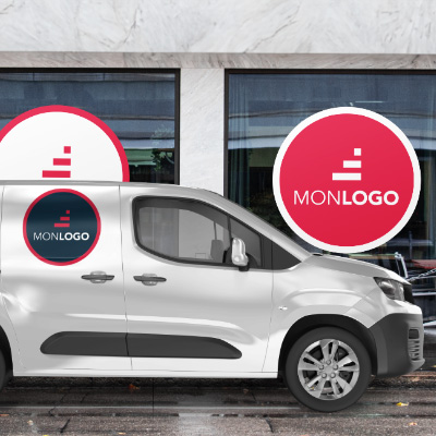 Grand autocollant rond