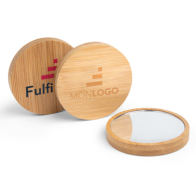 Miroir de poche en bambou