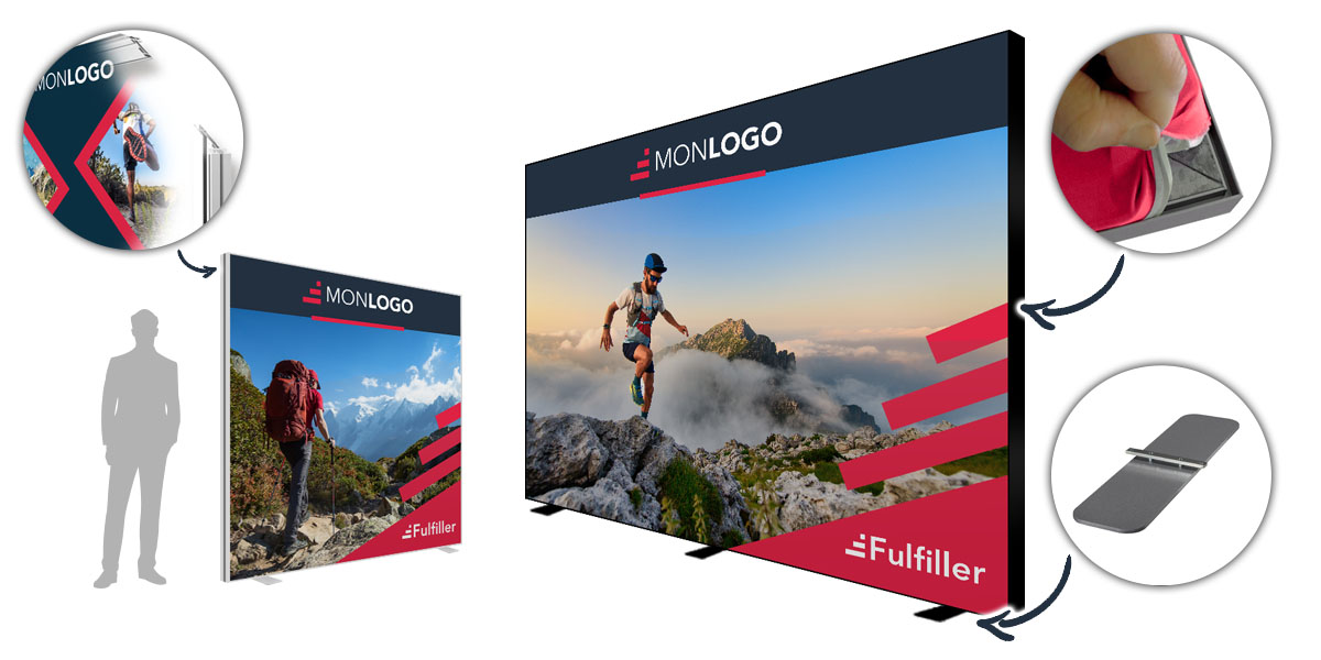 Mur d'image tendu avec Jonc PVC