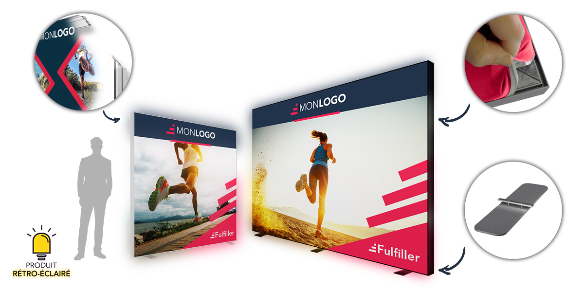 Mur d'image tendu LED avec Jonc PVC