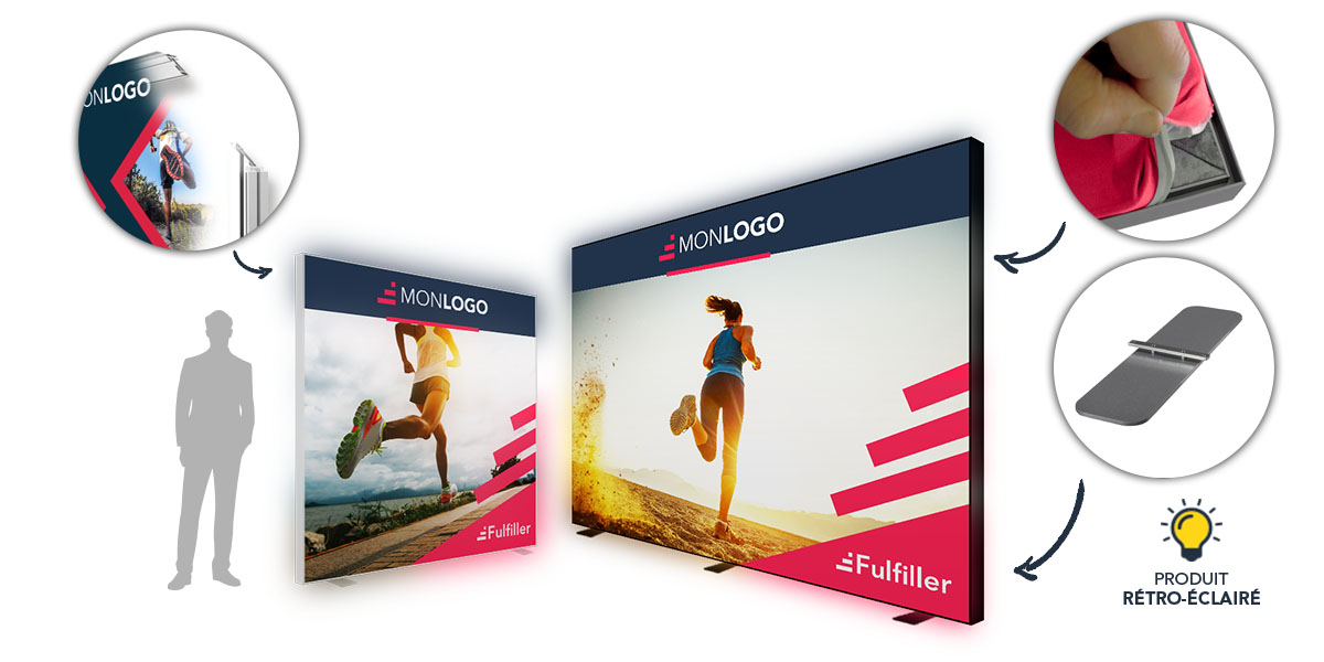 Mur d'image tendu LED avec Jonc PVC