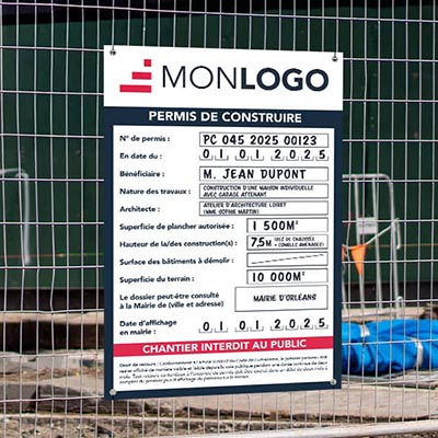 Panneau de chantier
