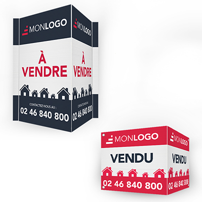 Panneau immobilier double en V