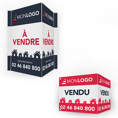 Panneau immobilier double en V