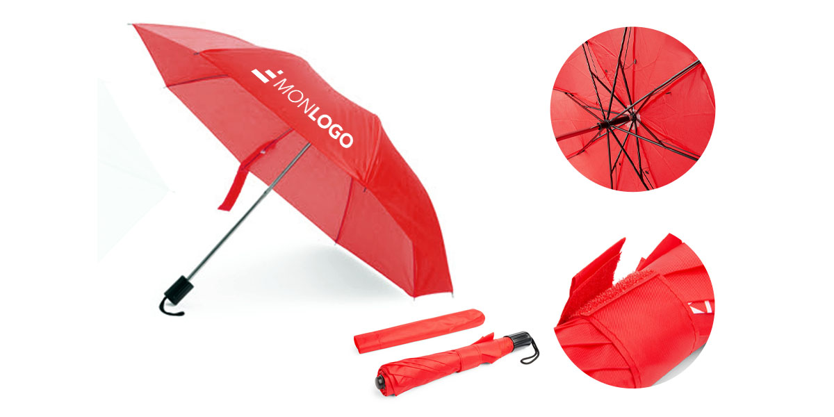 Parapluie Automatique Totes - Poignée En Bois, Ouverture Automatique, Motif Chevron Noir Et Gris - Grand Auvent 122 Cm