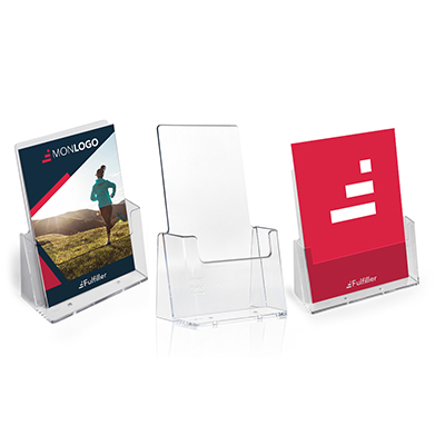 Présentoir transparent pour flyers / Dépliants
