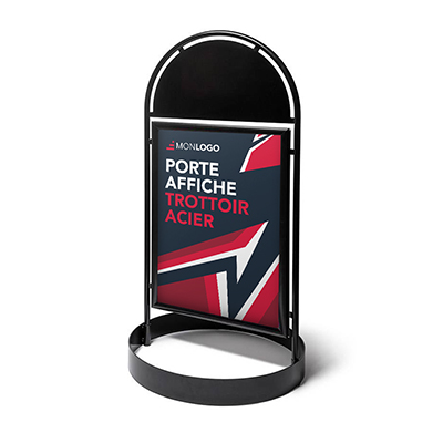 Porte affiche trottoir acier
