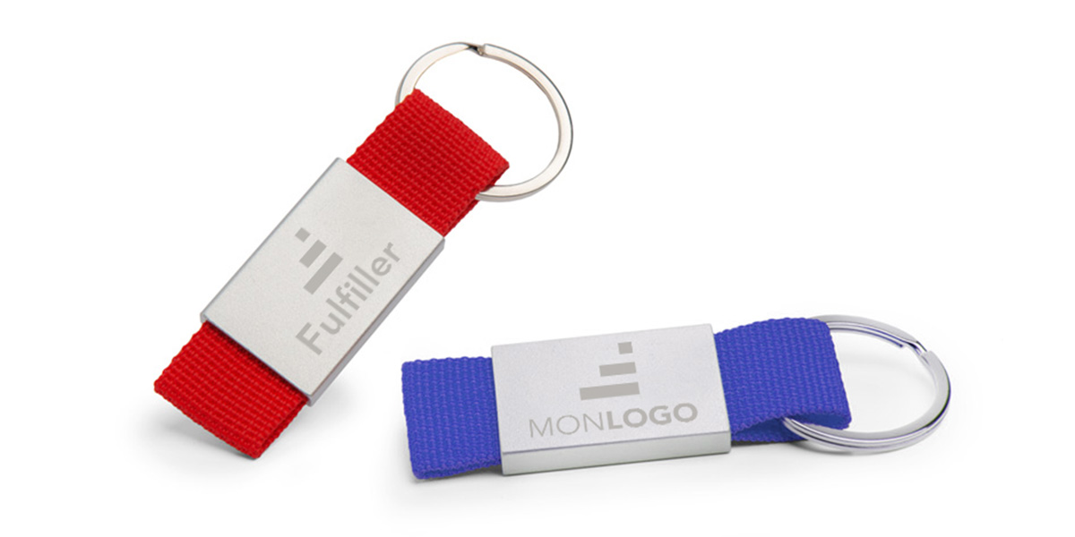 Porte clés tissu et métal