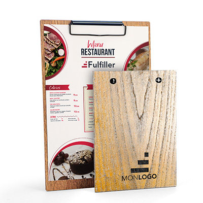 Porte menu en bois 