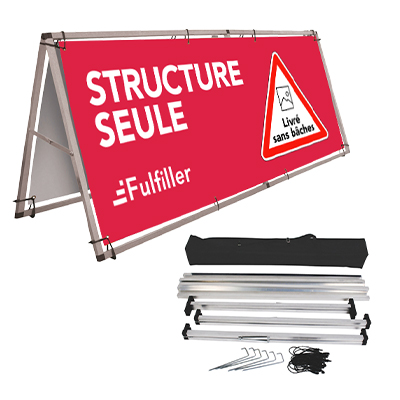 Structure seule porte bâche Alu chevalet