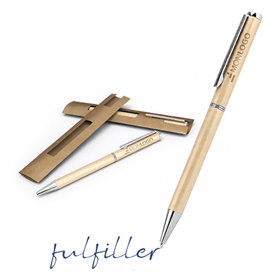 Stylo à bille en bois gravé