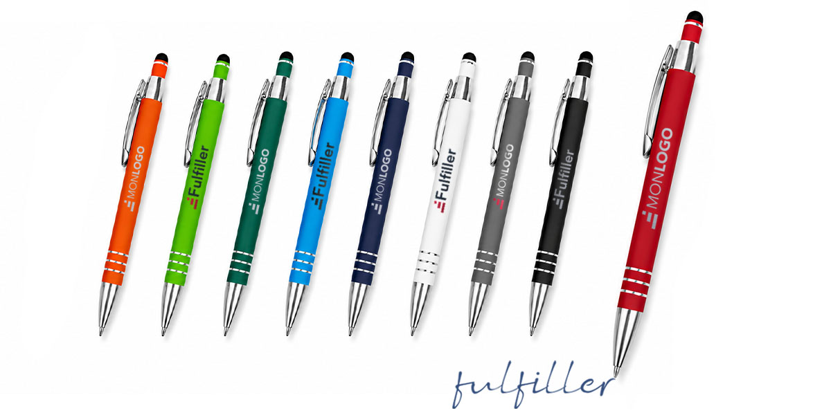 Stylo stylet à bille métal Soft Touch